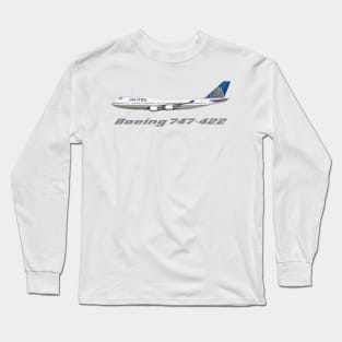 United Airlines 747-400 Merger Livery Shirt Version Long Sleeve T-Shirt